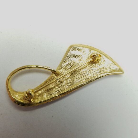 Vintage Retro Red Enamel Brooch, Abstract Unisex Design Lapel Pin, Estate - Picture 3 of 6